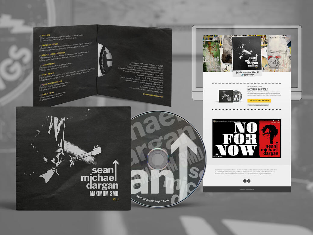 Packaging and website for album launch.