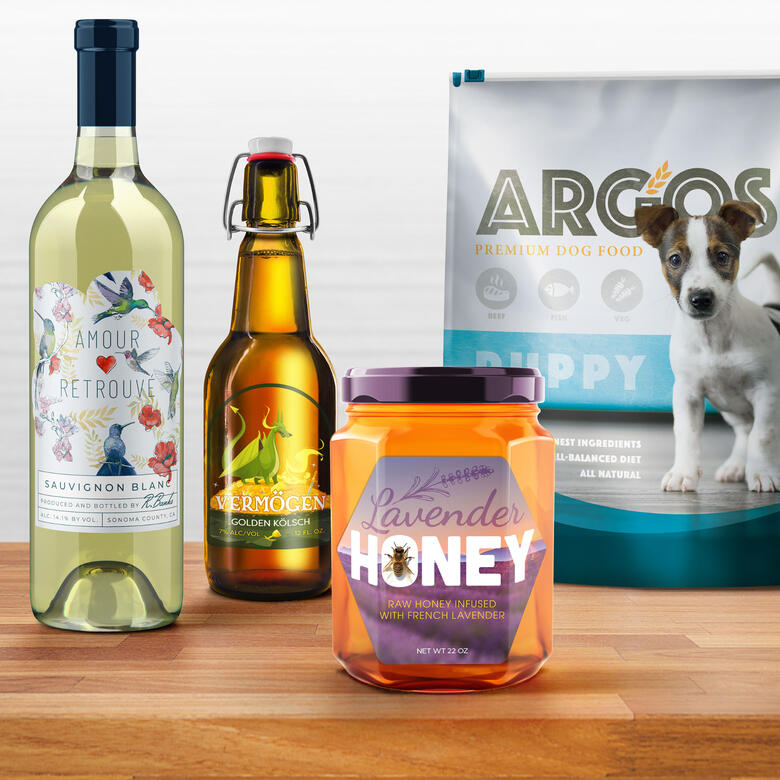 Mock package design for label company.