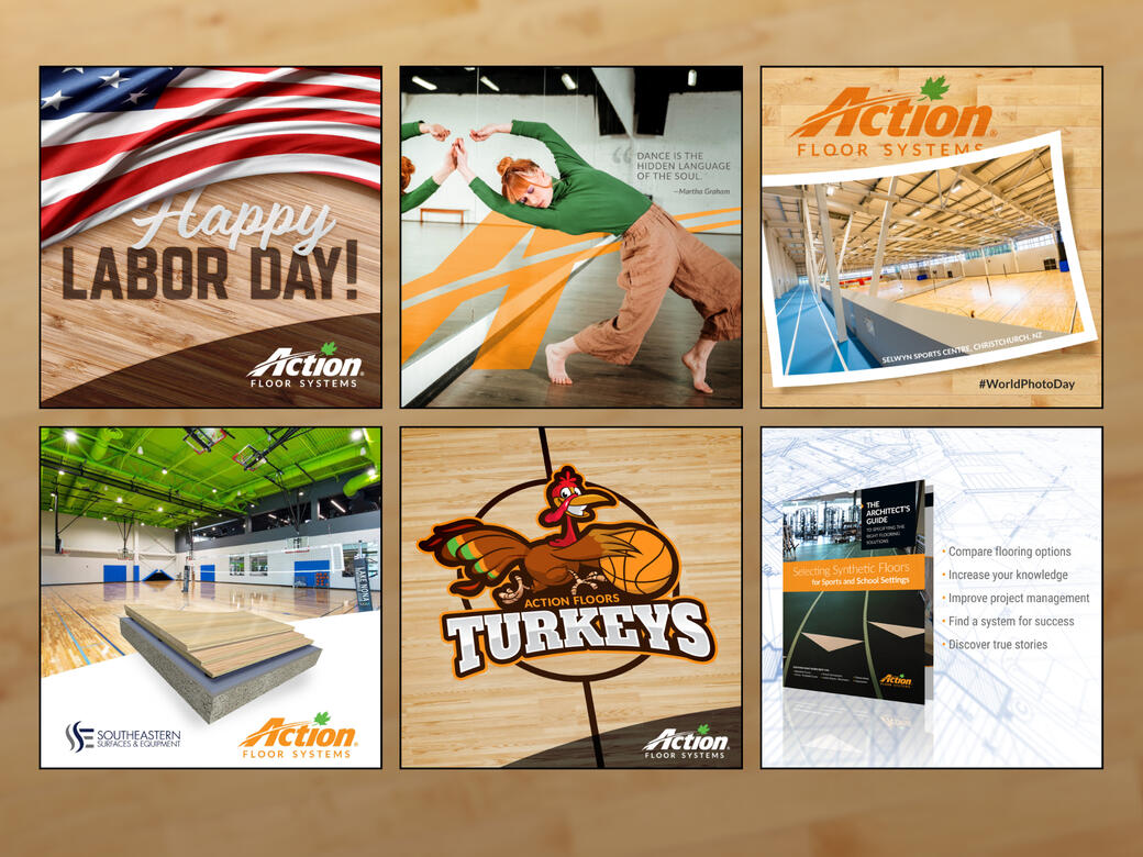 Social media content visuals.