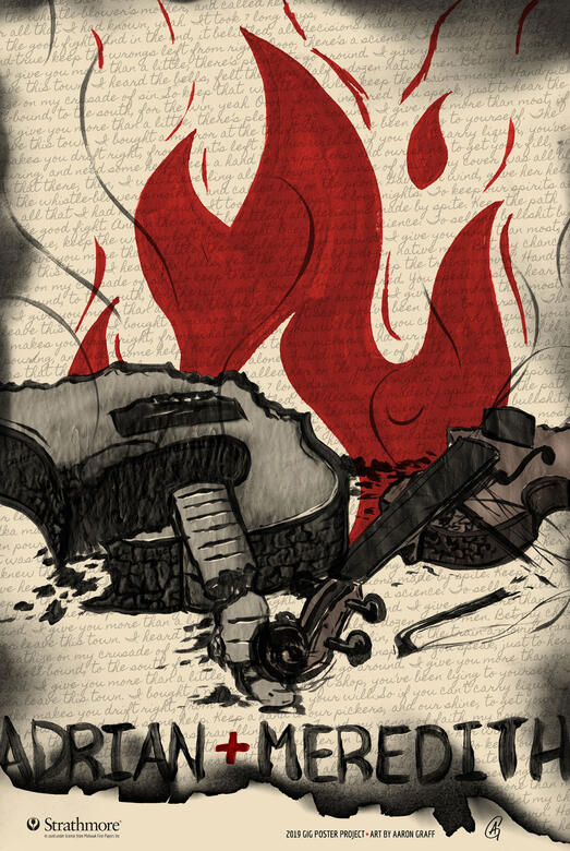 Hand painted & digitally composited gig poster.